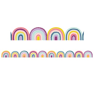 Teacher Created Resources Scalloped Border, 2.75 x 210, Oh Happy Day Rainbows (TCR9092-6)