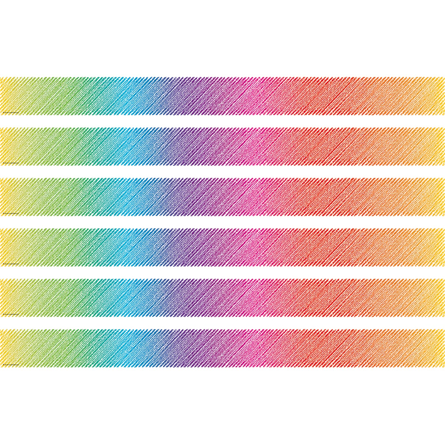 Teacher Created Resources Colorful Scribble Straight Border Trim, 35 Feet Per Pack, 6 Packs (TCR3418-6)