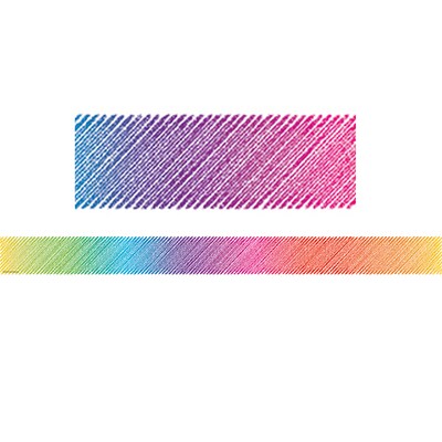 Teacher Created Resources Colorful Scribble Straight Border Trim, 35 Feet Per Pack, 6 Packs (TCR3418