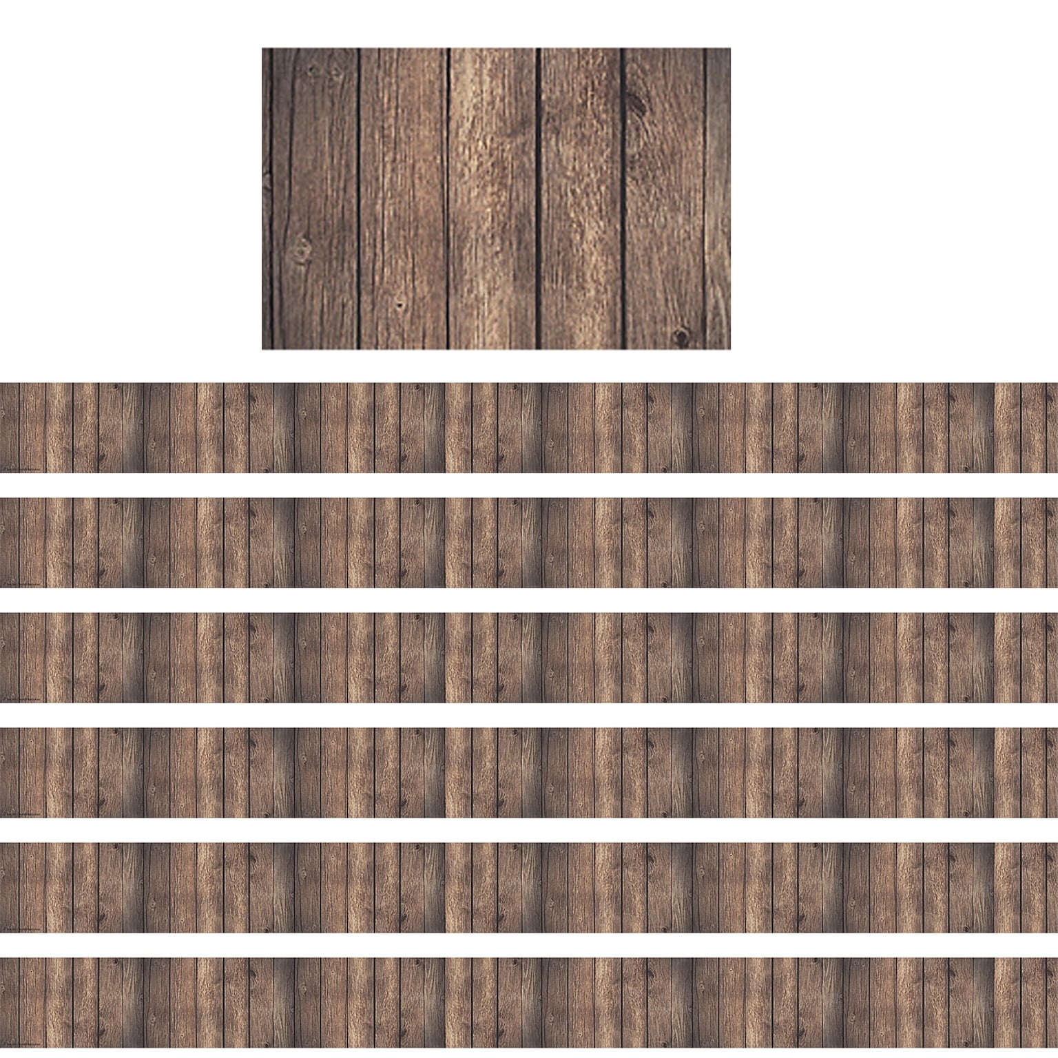 Teacher Created Resources Dark Wood Design Straight Border Trim, 35 Feet Per Pack, 6 Packs (TCR3459-6)
