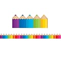 Teacher Created Resources Colored Pencils Die-Cut Border Trim, 35 Feet Per Pack, 6 Packs (TCR3496-6)