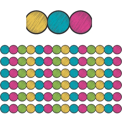 Teacher Created Resources Chalkboard Brights Circles Die-Cut Border Trim, 35 Feet Per Pack, 6 Packs