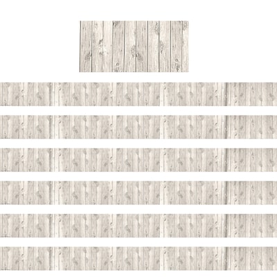 Teacher Created Resources White Wood Design Straight Border Trim, 35 Feet Per Pack, 6 Packs (TCR3563