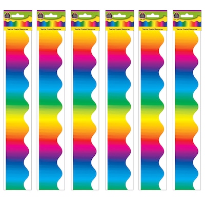 Teacher Created Resources Multicolor Scalloped Border Trim, 35 Feet Per Pack, 6 Packs (TCR4177-6)