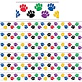 Teacher Created Resources Straight Border, 3 x 210, Colorful Paw Prints (TCR4641-6)