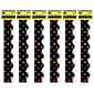 Teacher Created Resources Multicolor Dots on Black Scalloped Border Trim, 35 Feet Per Pack, 6 Packs