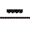 Teacher Created Resources Multicolor Dots on Black Scalloped Border Trim, 35 Feet Per Pack, 6 Packs