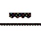 Teacher Created Resources Multicolor Dots on Black Scalloped Border Trim, 35 Feet Per Pack, 6 Packs (TCR4648-6)