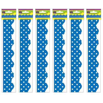 Teacher Created Resources® Blue Mini Polka Dots Border Trim, 35 Feet Per Pack, 6 Packs (TCR4666-6)