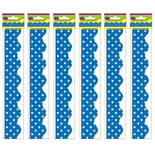 Teacher Created Resources® Blue Mini Polka Dots Border Trim, 35 Feet Per Pack, 6 Packs (TCR4666-6)