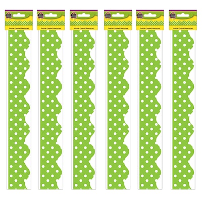 Teacher Created Resources Lime Mini Polka Dots Border Trim, 35 Feet Per Pack, 6 Packs (TCR4669-6)