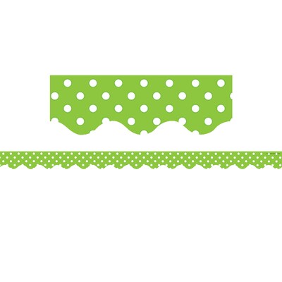 Teacher Created Resources Lime Mini Polka Dots Border Trim, 35 Feet Per Pack, 6 Packs (TCR4669-6)