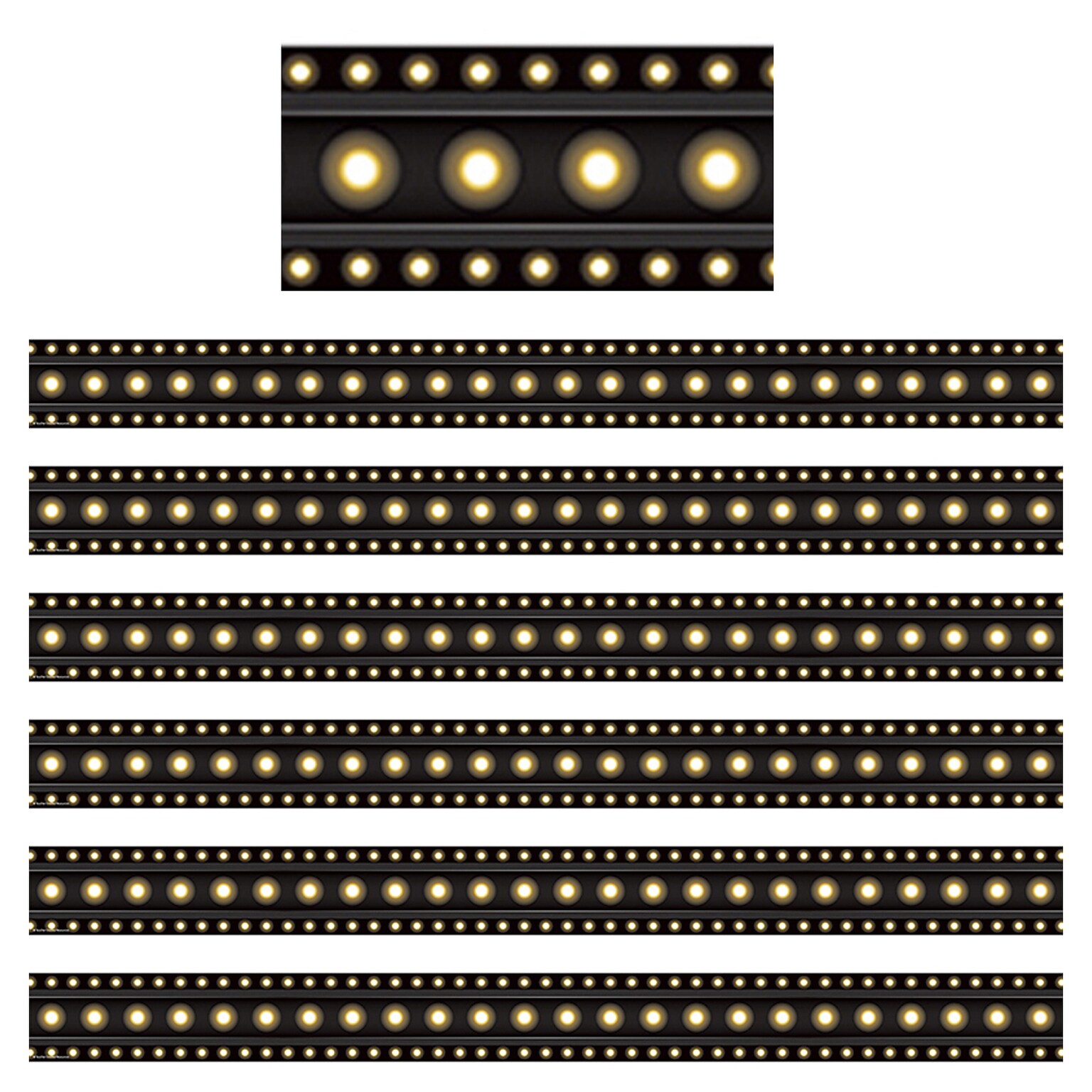 Teacher Created Resources Black Marquee Straight Border Trim, 35 Feet Per Pack, 6 Packs (TCR5613-6)