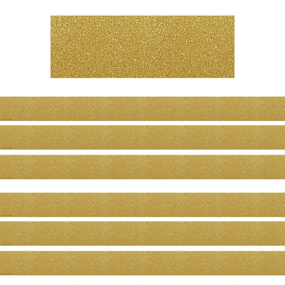 Teacher Created Resources Confetti Gold Straight Border Trim, 35 Feet Per Pack, 6 Packs (TCR5627-6)