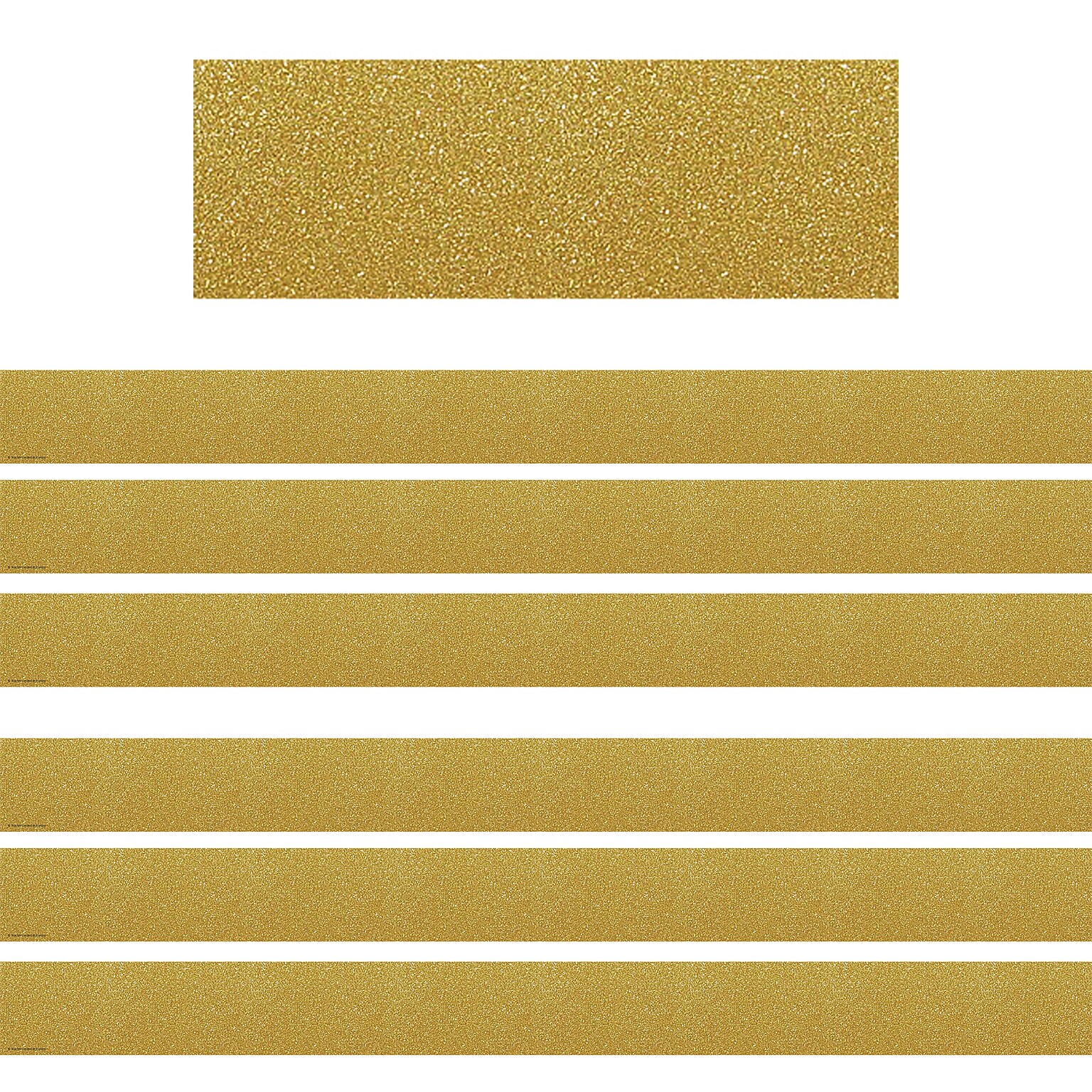 Teacher Created Resources Confetti Gold Straight Border Trim, 35 Feet Per Pack, 6 Packs (TCR5627-6)