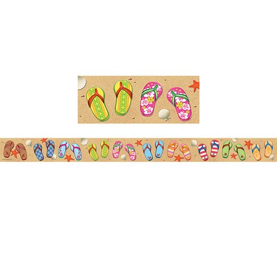 Teacher Created Resources Straight Border, 3" x 210', Flip Flops (TCR5648-6)