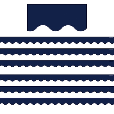 Teacher Created Resources Navy Scalloped Border Trim, 35 Feet Per Pack, 6 Packs (TCR5861-6)