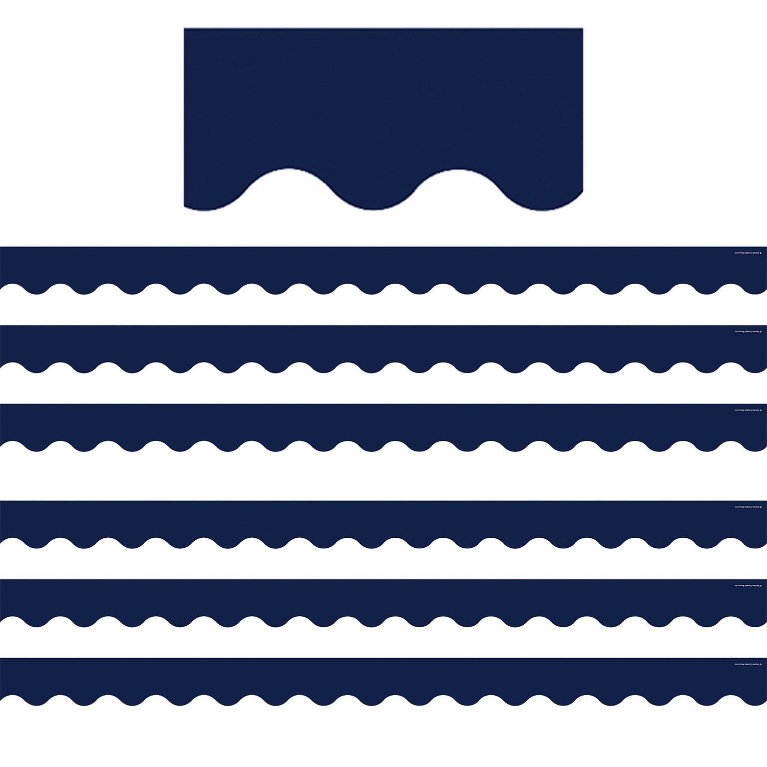 Teacher Created Resources Navy Scalloped Border Trim, 35 Feet Per Pack, 6 Packs (TCR5861-6)