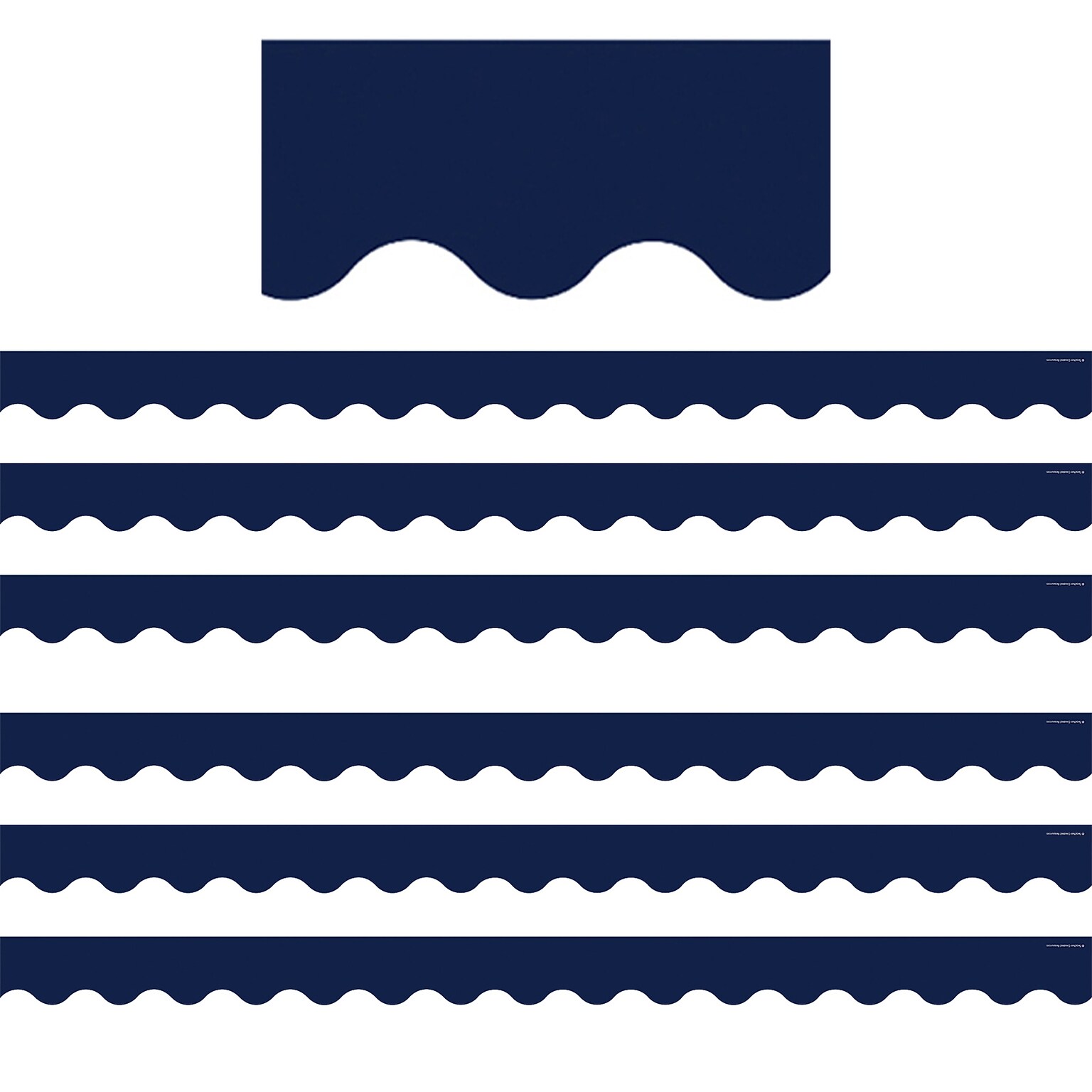 Teacher Created Resources Navy Scalloped Border Trim, 35 Feet Per Pack, 6 Packs (TCR5861-6)