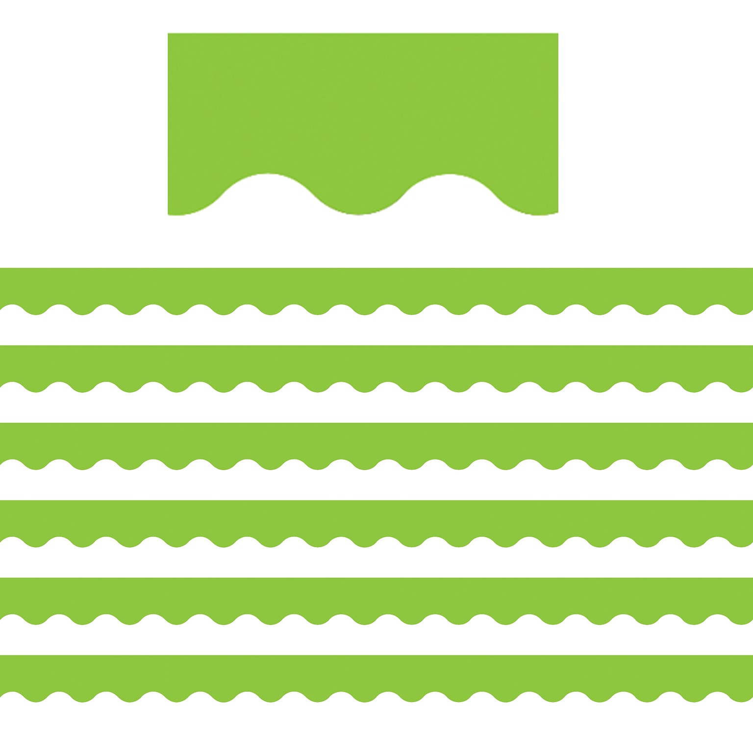Teacher Created Resources Lime Scalloped Border Trim, 35 Feet Per Pack, 6 Packs (TCR6001-6)