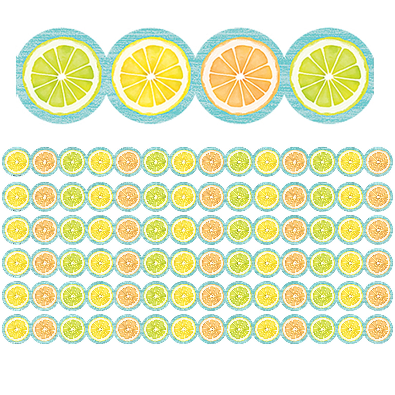 Teacher Created Resources Die-Cut Border , 2.75 x 210, Lemon Zest Citrus Slices (TCR8490-6)