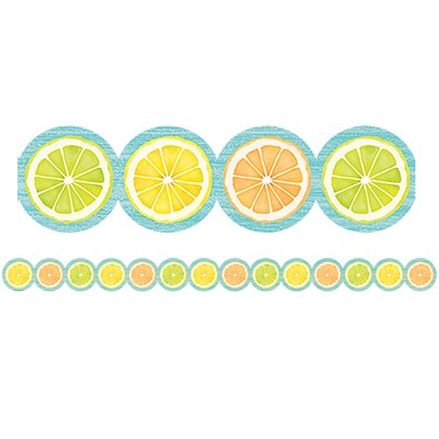 Teacher Created Resources Die-Cut Border , 2.75 x 210, Lemon Zest Citrus Slices (TCR8490-6)