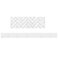 Teacher Created Resources Modern Farmhouse Straight Border, 3" x 210', White Herringbone (TCR8514-6)