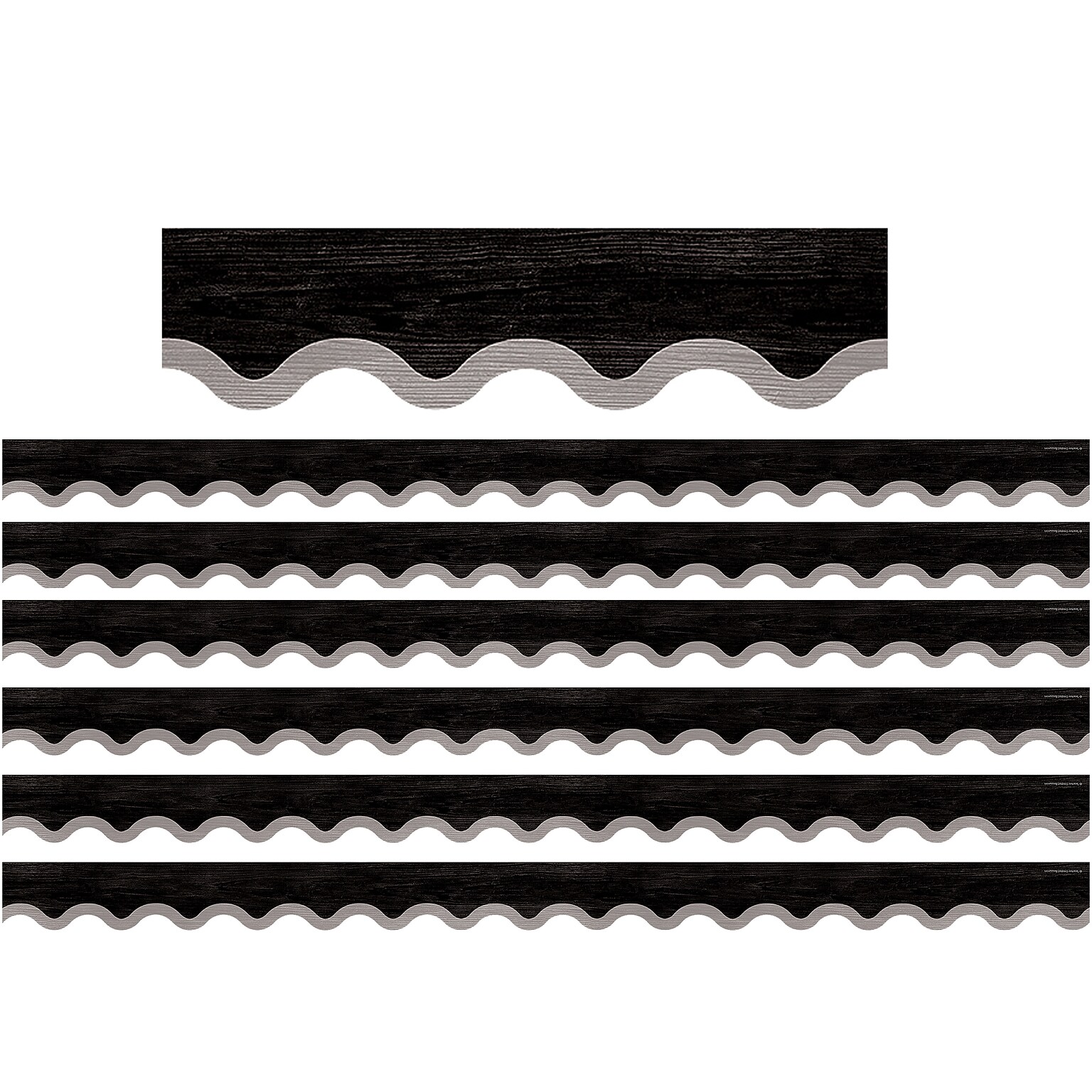 Teacher Created Resources Modern Farmhouse Scalloped Border, 2.19 x 210, Black with Gray (TCR8516-6)