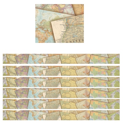 Teacher Created Resources Straight Border, 3 x 210, Travel the Map (TCR8639-6)