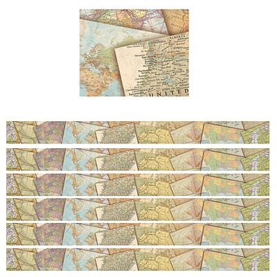 Teacher Created Resources Straight Border, 3 x 210, Travel the Map (TCR8639-6)