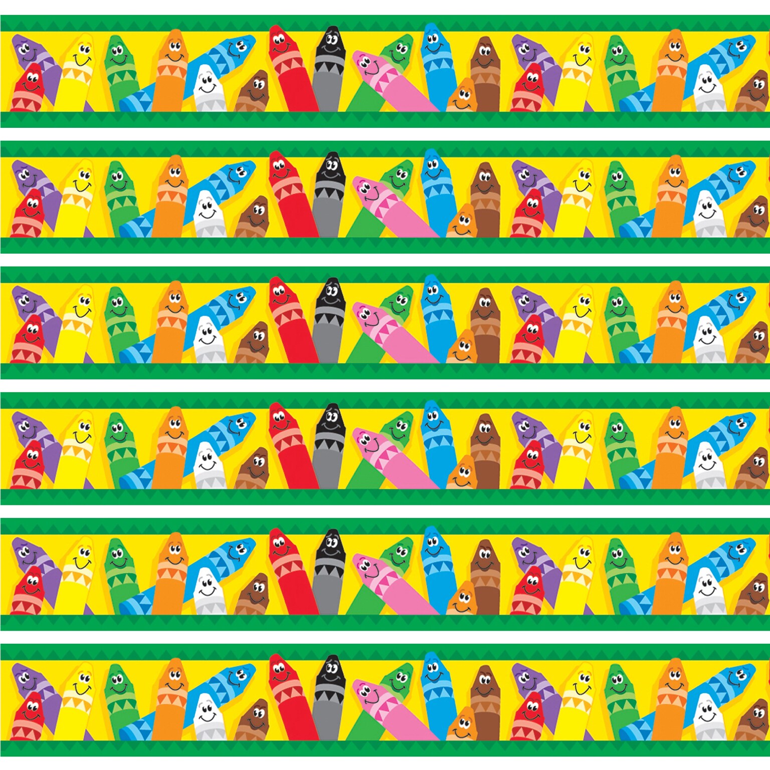 TREND Colorful Crayons Bolder Borders, 35.75 Per Pack, 6 Packs (T-85041-6)