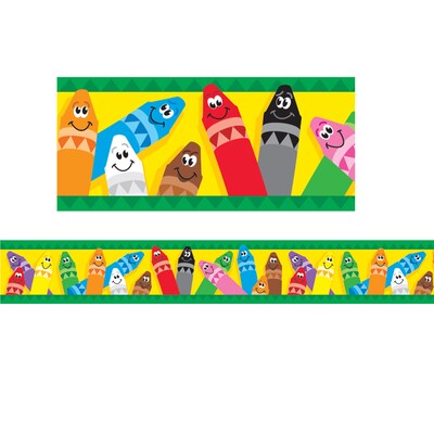 TREND Colorful Crayons Bolder Borders, 35.75 Per Pack, 6 Packs (T-85041-6)