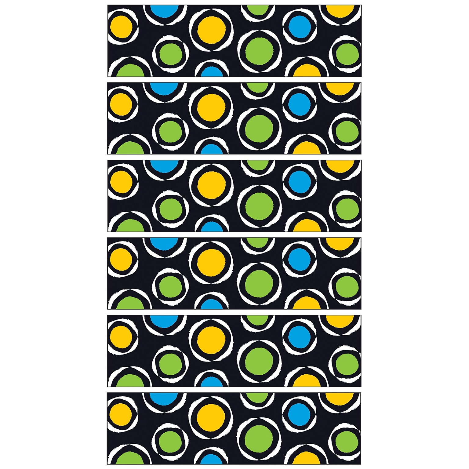 Trend Enterprises Bold Strokes Circles Bolder Borders, 2.75 x 35.75, 6 Packs (T-85143-6)