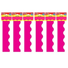 TREND Hot Pink Terrific Trimmers, 39 Feet Per Pack, 6 Packs (T-91256-6)