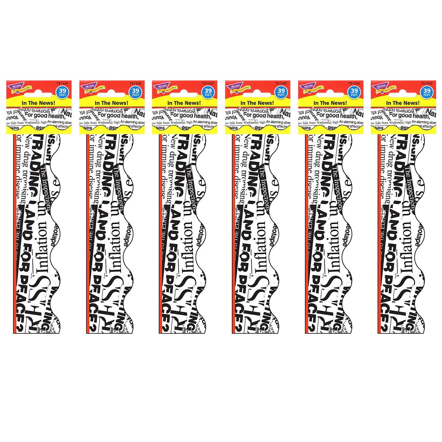 TREND Terrific Trimmers Scalloped Border, 2.25 x 234, In The News (T-91340-6)