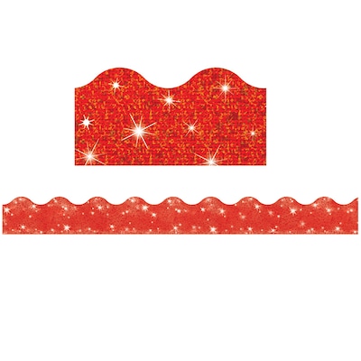 TREND Terrific Trimmers Scalloped Border, 2.25" x 195', Red Sparkle (T-91410-6)