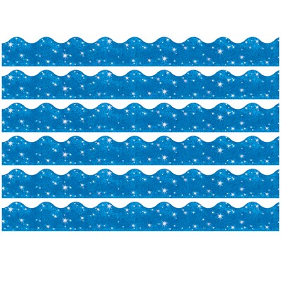 TREND Terrific Trimmers Scalloped Border, 2.25 x 195, Blue Sparkle (T-91413-6)