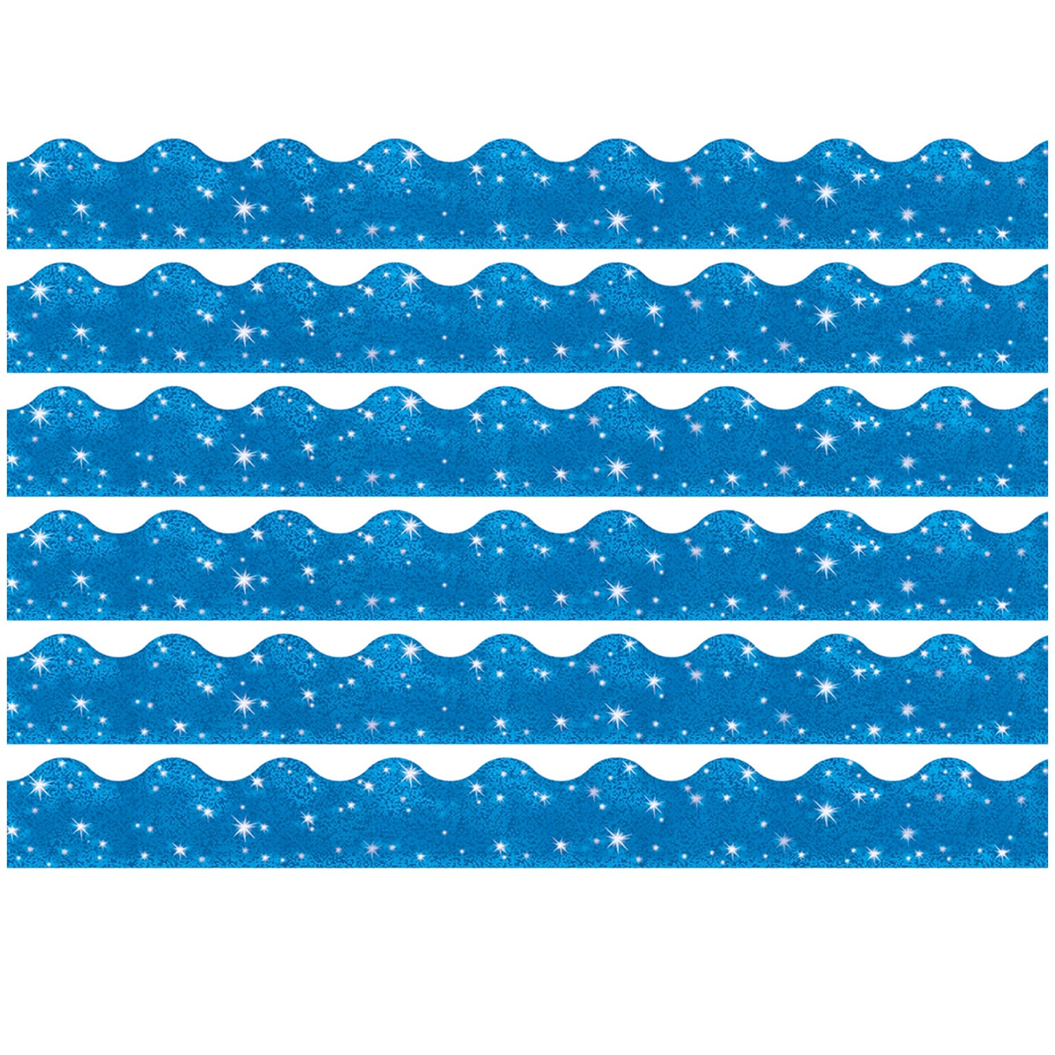 TREND Terrific Trimmers Scalloped Border, 2.25 x 195, Blue Sparkle (T-91413-6)