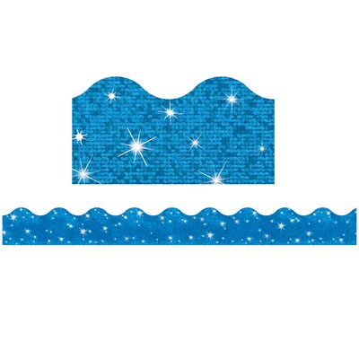 TREND Terrific Trimmers Scalloped Border, 2.25 x 195, Blue Sparkle (T-91413-6)