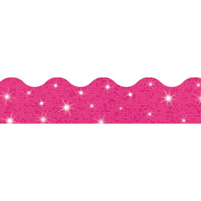 TREND Terrific Trimmers Scalloped Border, 2.25" x 195', Hot Pink Sparkle (T-91421-6)