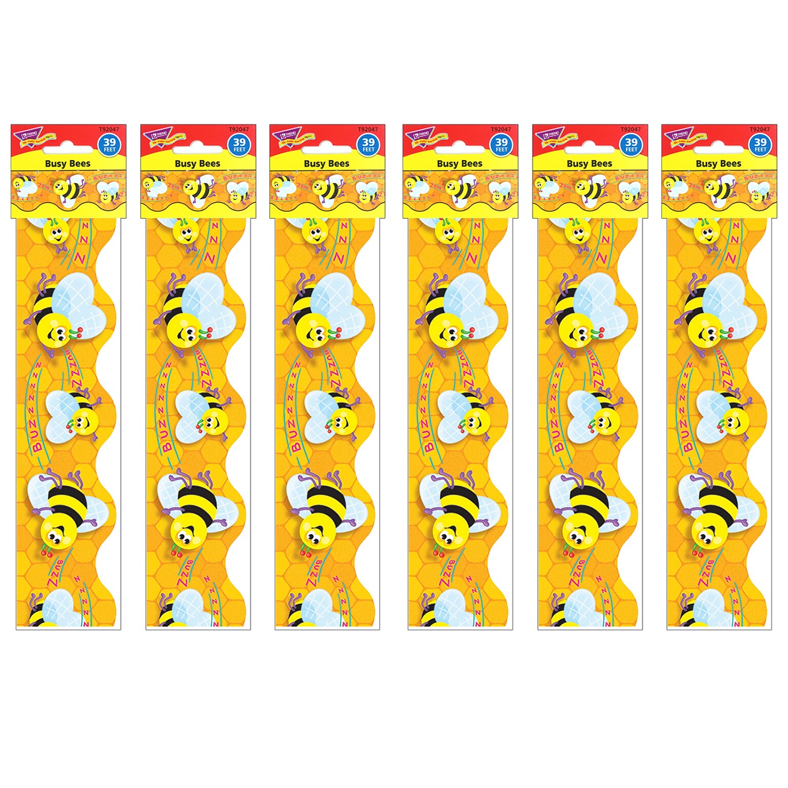 TREND Busy Bees Terrific Trimmers, 39 Feet Per Pack, 6 Packs (T-92047-6)