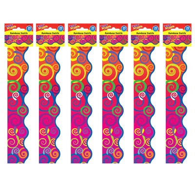 TREND Terrific Trimmers Scalloped Border, 2.25 x 234, Rainbow Swirls (T-92141-6)