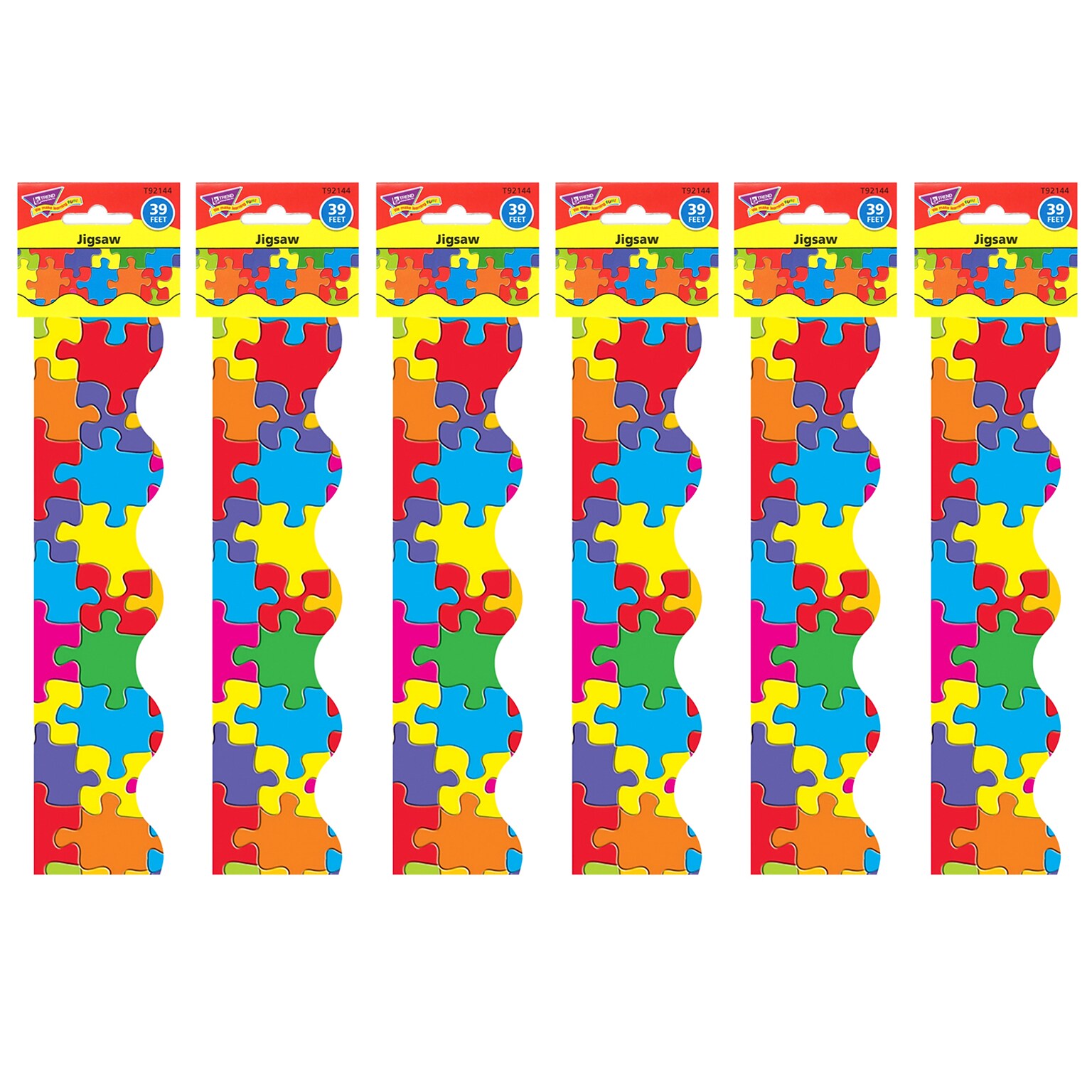 TREND Jigsaw Terrific Trimmers, 39 Feet Per Pack, 6 Packs (T-92144-6)