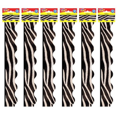 TREND Zebra Terrific Trimmers, 39 Feet Per Pack, 6 Packs (T-92162-6)