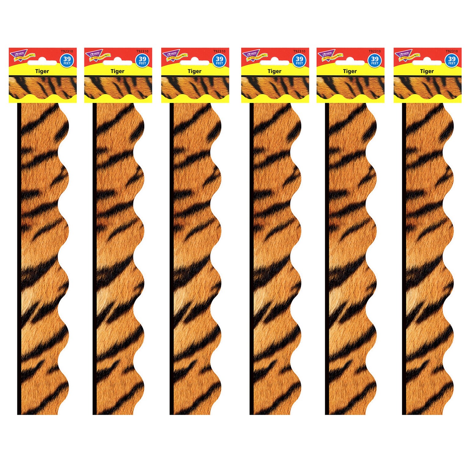 TREND Tiger Terrific Trimmers, 39 Feet Per Pack, 6 Packs (T-92310-6)