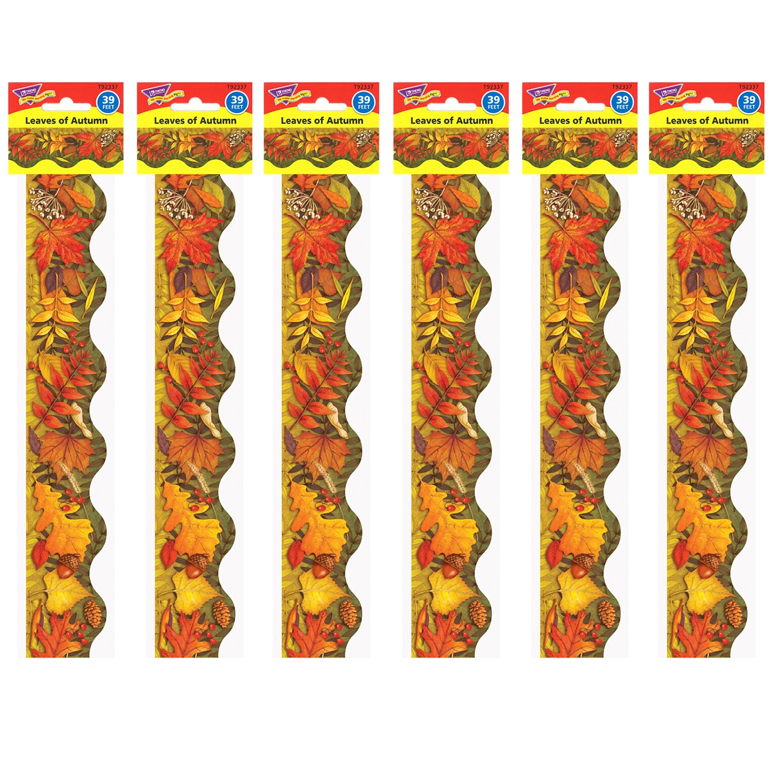 TREND Leaves of Autumn Terrific Trimmers, 39 Feet Per Pack, 6 Packs (T-92337-6)
