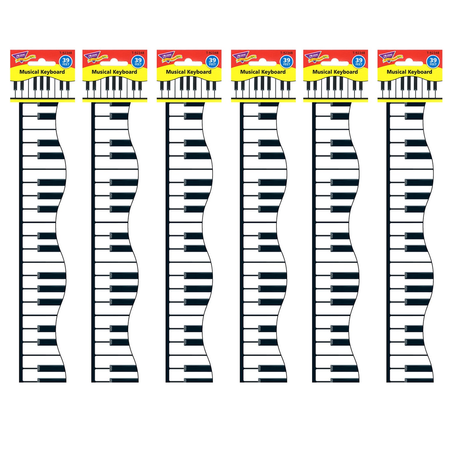 TREND Musical Keyboard Terrific Trimmers, 39 Feet Per Pack, 6 Packs (T-92348-6)