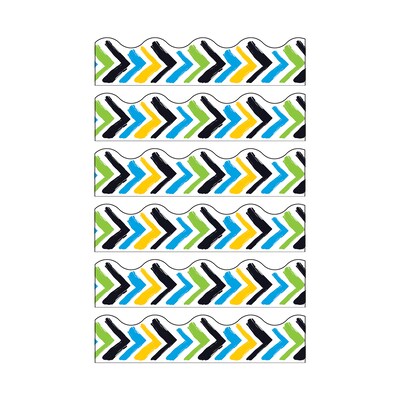 TREND Terrific Trimmers Scalloped Border, 2.25 x 234, Bold Strokes Chevron (T-92645-6)