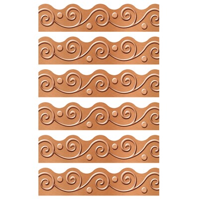 TREND Terrific Trimmers Scalloped Border, 2.25" x 234', I ? Metal Copper Scrolls (T-92680-6)