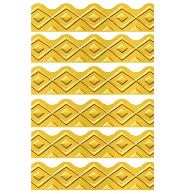 TREND Terrific Trimmers Scalloped Border, 2.25 x 234, I ? Metal Golden Lines (T-92681-6)